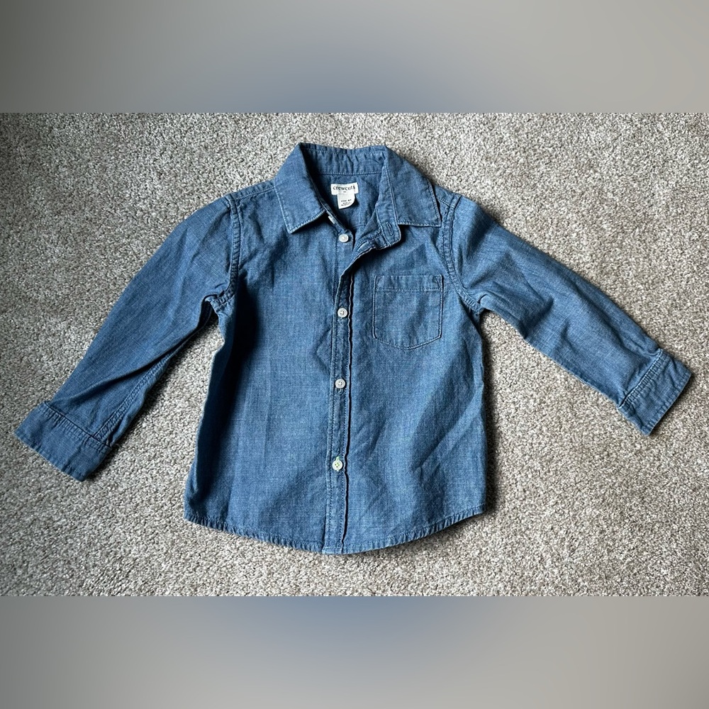 NWOT J. Crew Crewcuts Denim Blue Shirt Toddler Boys 4T
